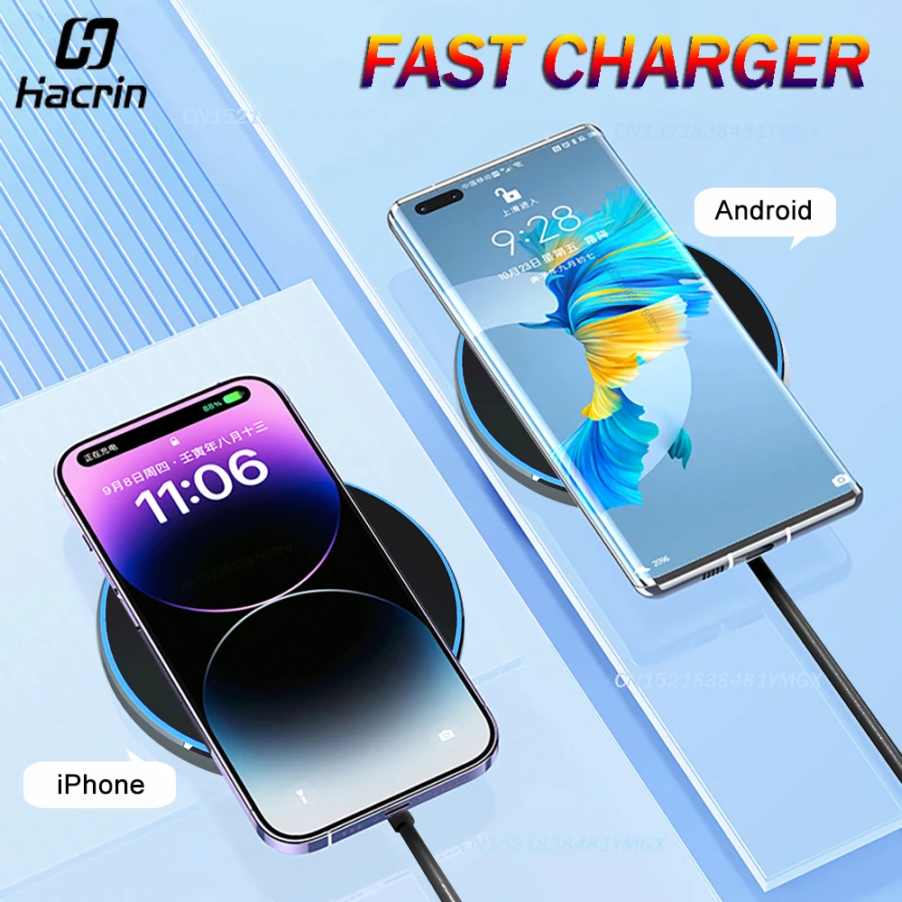 Wireless Charger Stand Portable Mobile Phone Chargers Fast Charging Dock Station For iPhone 15 14 13 12 11 Pro Samsung Xiaomi