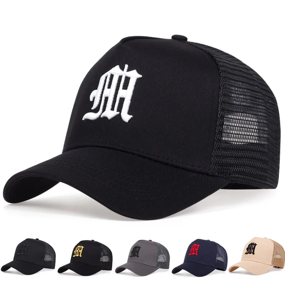 

Casual Mesh Summer Baseball Cap Letter Hip Hop Sports Cap Big Head Breathable Trucker Cap Outdoor