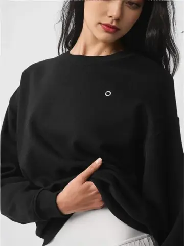 O 넥 긴 소매 탑 풀오버 캐주얼 루즈 스포츠 여성용 스웨터 패션 클래식 다목적 봄 새 후드 여성