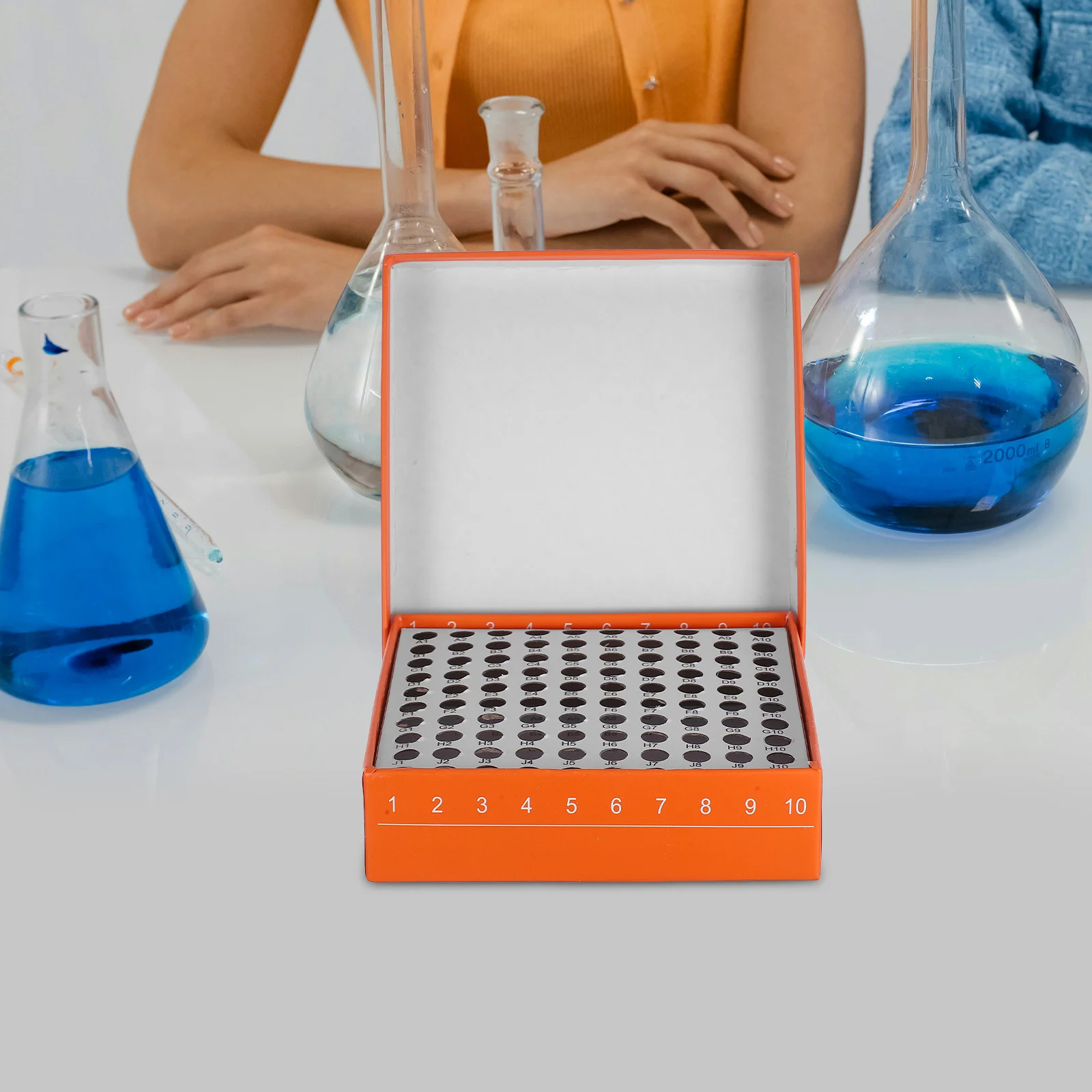 

Freezer Storage Box Vial Container Leakproof Fliptop Tube Holder Rack for Lab Freezer Safe Oil Bottles Test