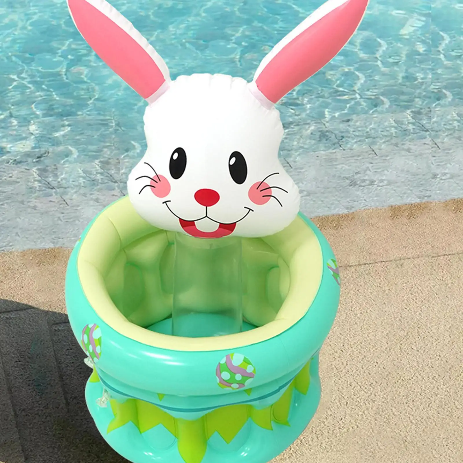 Inflatable Pool Party Cooler Cute Easter Party Decoration Easter Bunny Ice Bucket for Beach Themed Easter Summer Birthday Decor