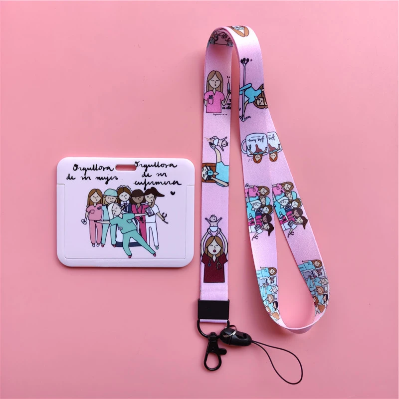 Arzt, Krankenschwester, horizontale Damen-Lanyards, Ausweishalter, Ausweishalter, zum Aufhängen von Seil, Lanyard, amüsantes Kartenetui, einziehbarer Clip – Detail 29