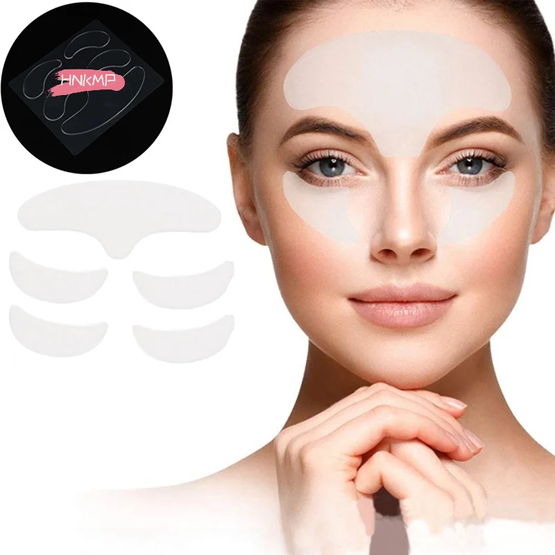 5 Stuks Anti-Rimpel Siliconen Patches Herbruikbare Gezichts- en Nek Huidverzorging Verbeteren Huid Stevigheid Elasticiteit Stimuleren Slaaphulpmiddel