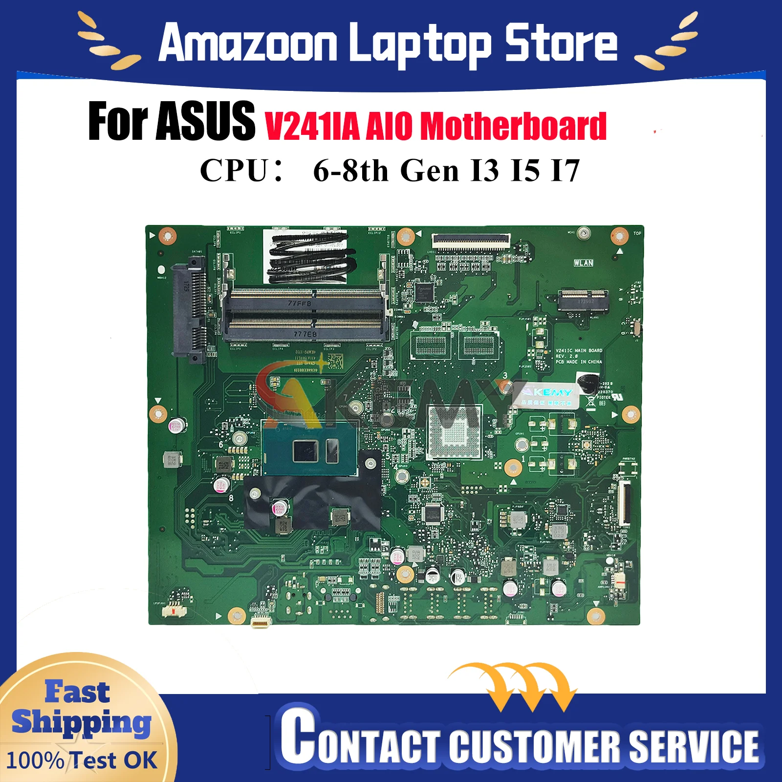 

V241IA Motherboard For ASUS Vivo AiO V241ICR V241IA V241IC V241I Mainboard With I3 I5 I7 CPU 100% tests OK fast shipping stk
