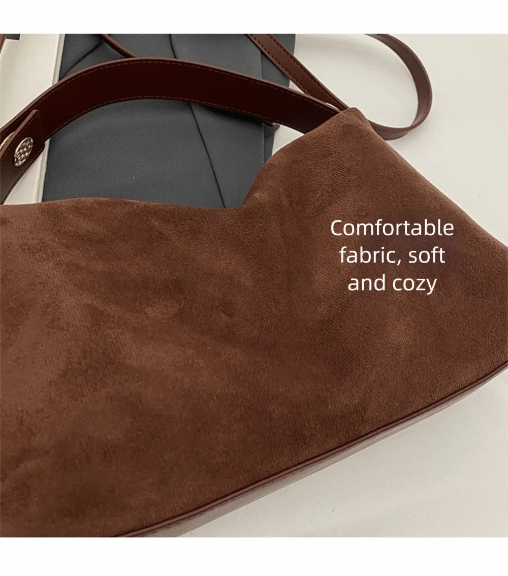 Einfarbige Unterarmtasche, Umhängetasche, Vintage-Shopper mit großer Kapazität, PU-Leder-Schultertasche, Umhängetasche für Damen – Detail 2