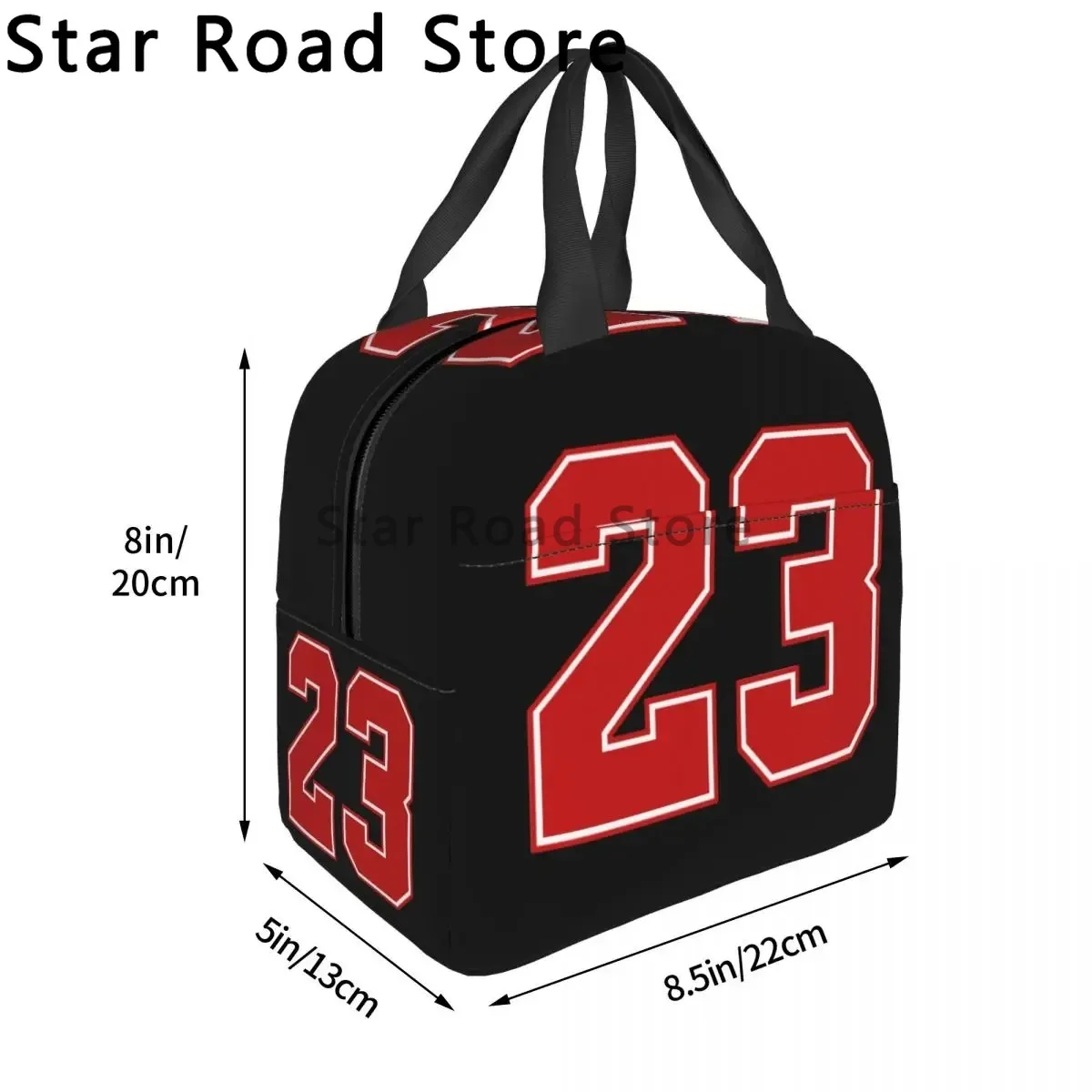 Classic Number Basketball Lunch Bag, refrigerador quente, lancheira isolada para mulheres, piquenique de comida escolar para crianças, Tote Container, clássico, 23