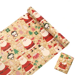 1 Roll 17inch x590inch  Christmas Gift Wrapping Paper kraft paper Xmas Wrapping Paper Rolls for Christmas Gift Boxes Wrap