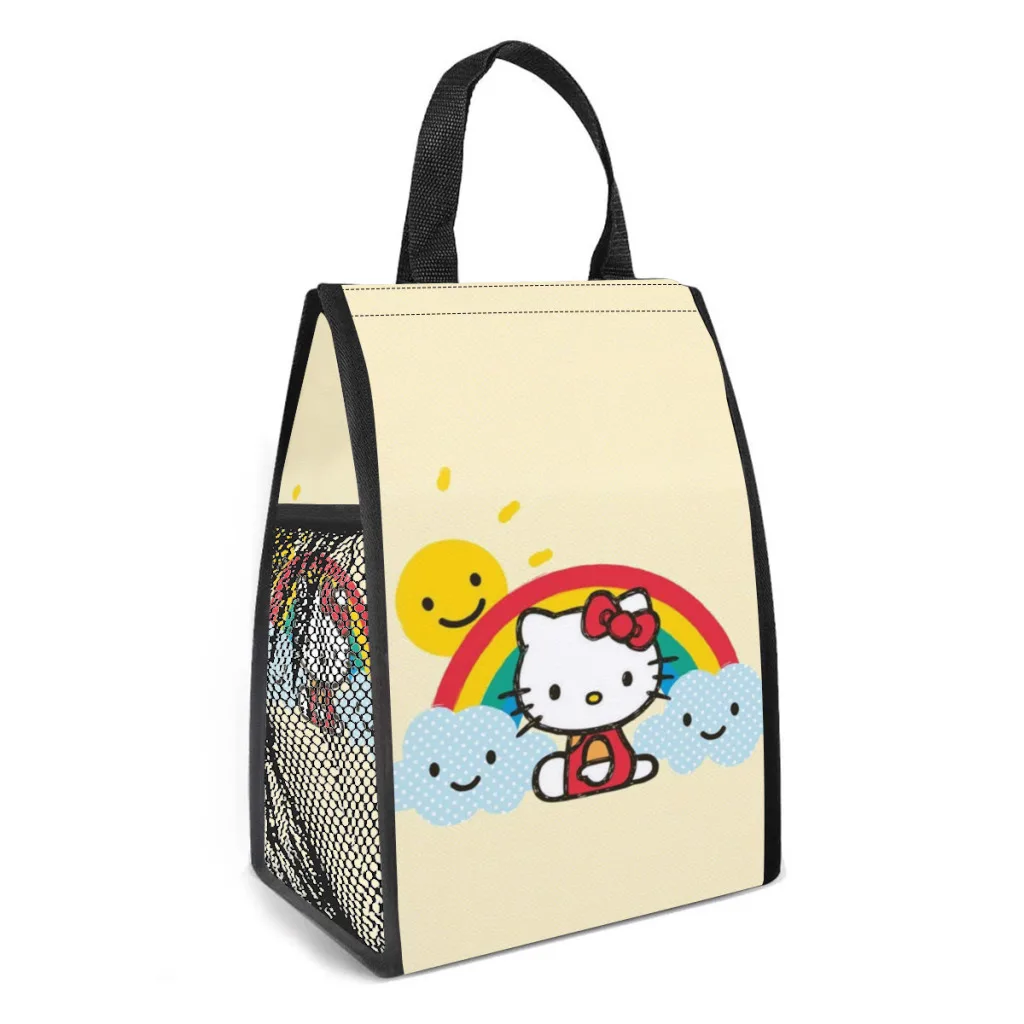 Hello-Kitty Portable Lunch Bag Food Thermal Box Durable Cooler Lunchbox with Shoulder Strap Picnic Bag Office