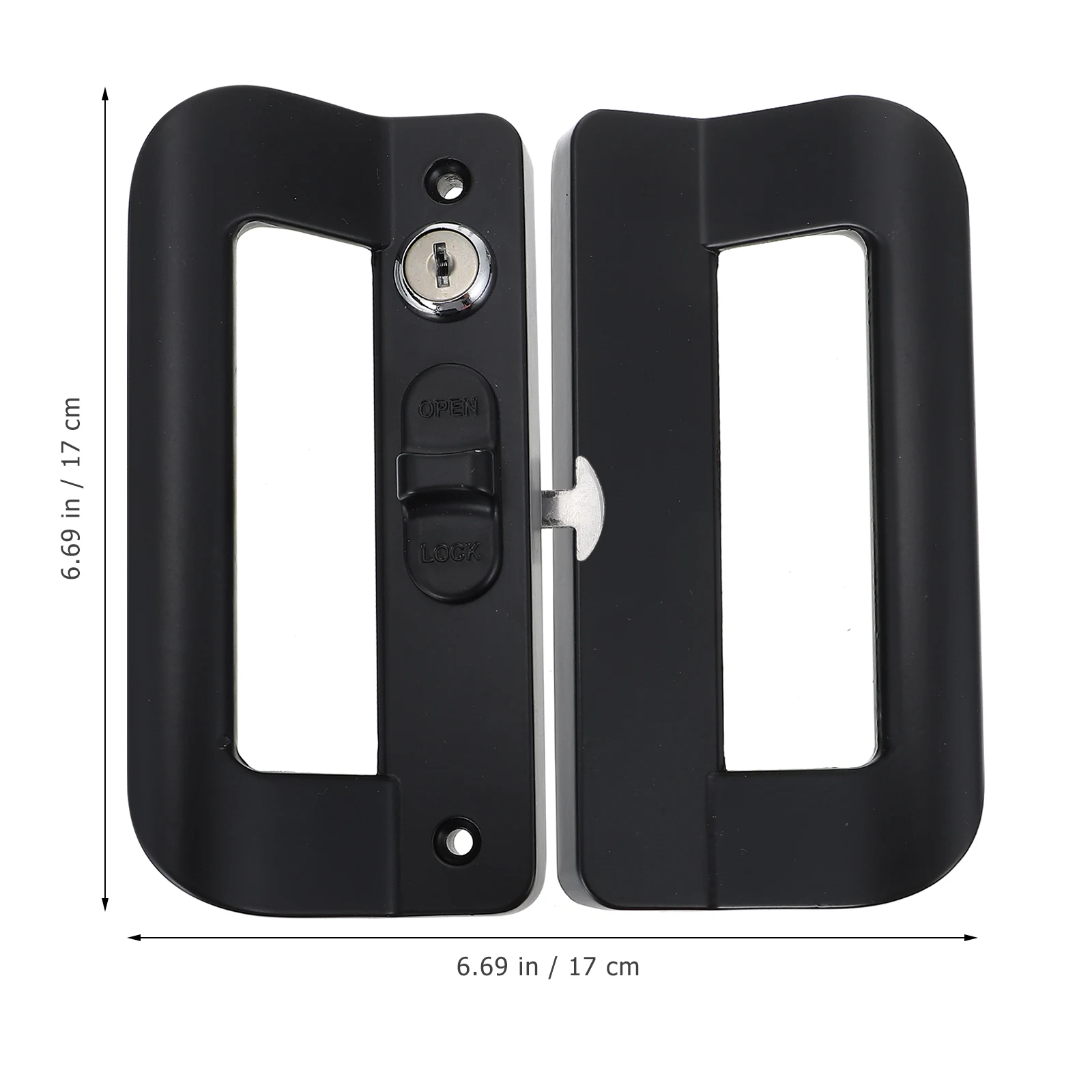 

1 set Sliding Door Handle Lock Set for Patio Glass Replacement Black Rustic Barn Door Pull Handle Flush Lock Aluminium Alloy