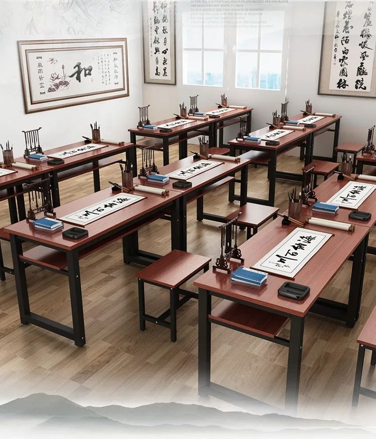 طاولة الخط فرشاة مكتب الكتابة طبقة مزدوجة بسيطة طاولة الرسم على تدريب مكتب الكمبيوتر #6