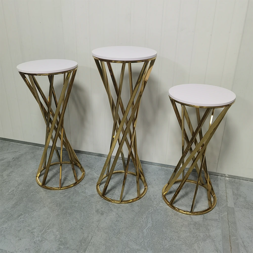 Clear Hexagonal Acrylic Cylinder Plinths Wedding Birthday Cake Stands