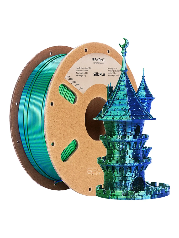 ERYONE Promotion Neues zweifarbiges Filament, matte Seide, PLA für FDM-3D-Drucker, Farbwechsel, 1,75 mm ± 0,03 Schnelle Lieferung