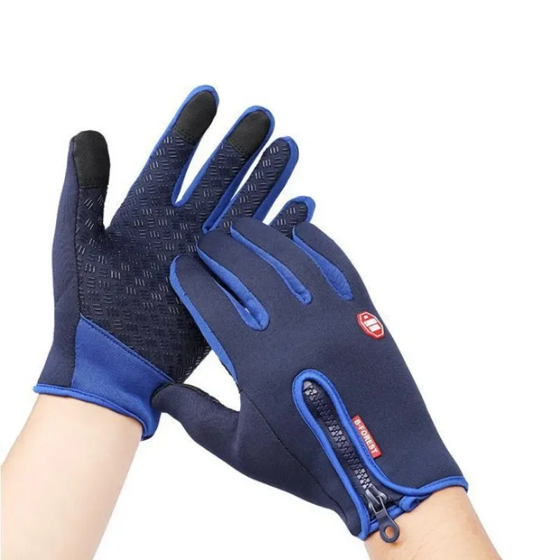 Winter Warm Men's Gloves Nonslip Zipper Outdoor Sport Fishing Motorcycle Cycling Snowboard Skiing Gloves Women Touchscreen Glove