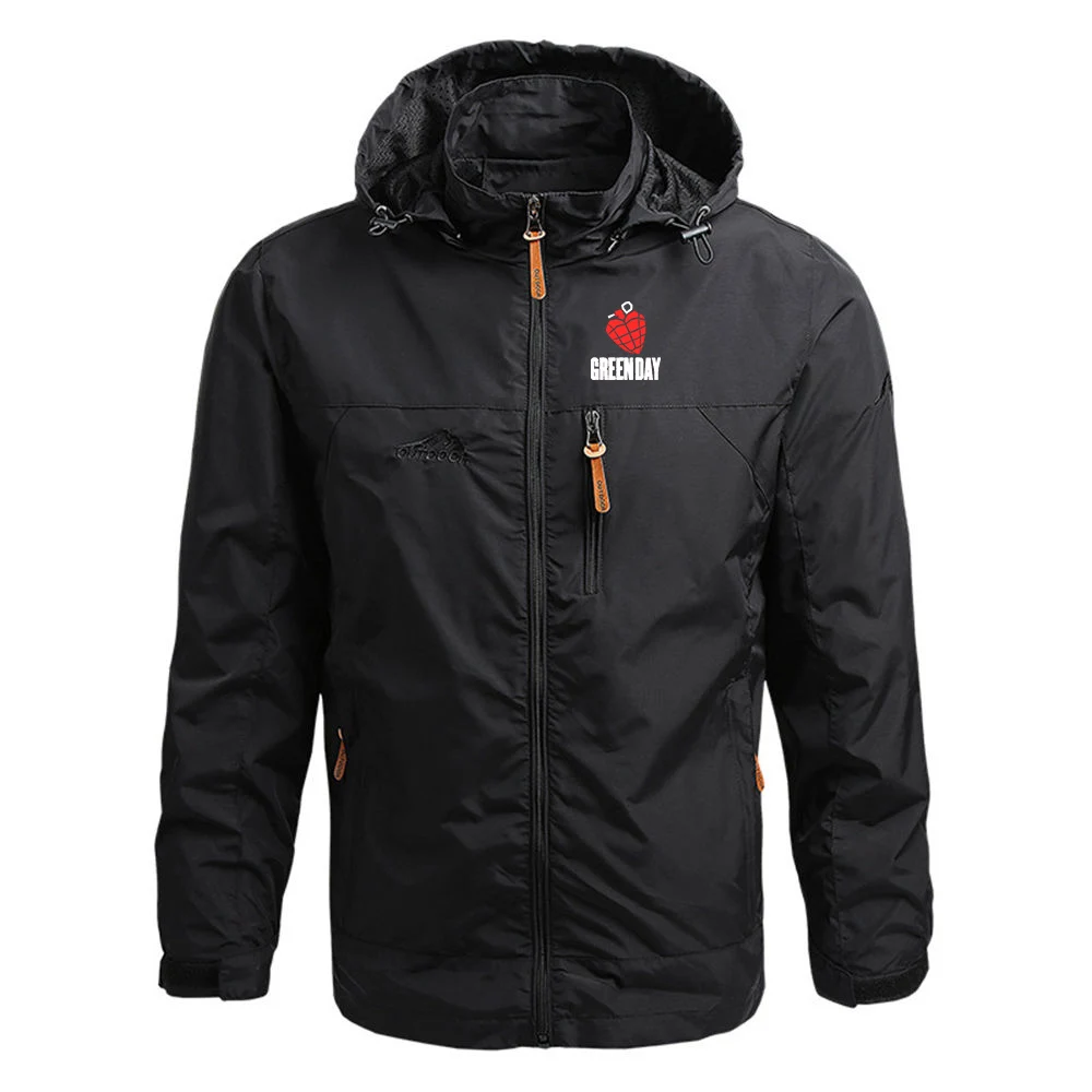 2026 Men's Convenient and Practical Jacket Spring And Autumn Green Day ' American Idiot Albuum Cover Logo Print Hooded Coat