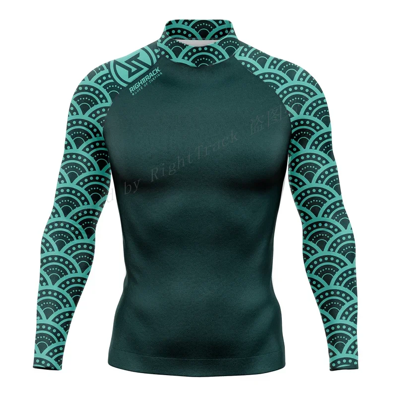 Neue Herren Surf Shirt Urlaub Party Lycra Rash guard Right track für Surf Sportswear Strand UV Bade bekleidung Upf50 Kleidung