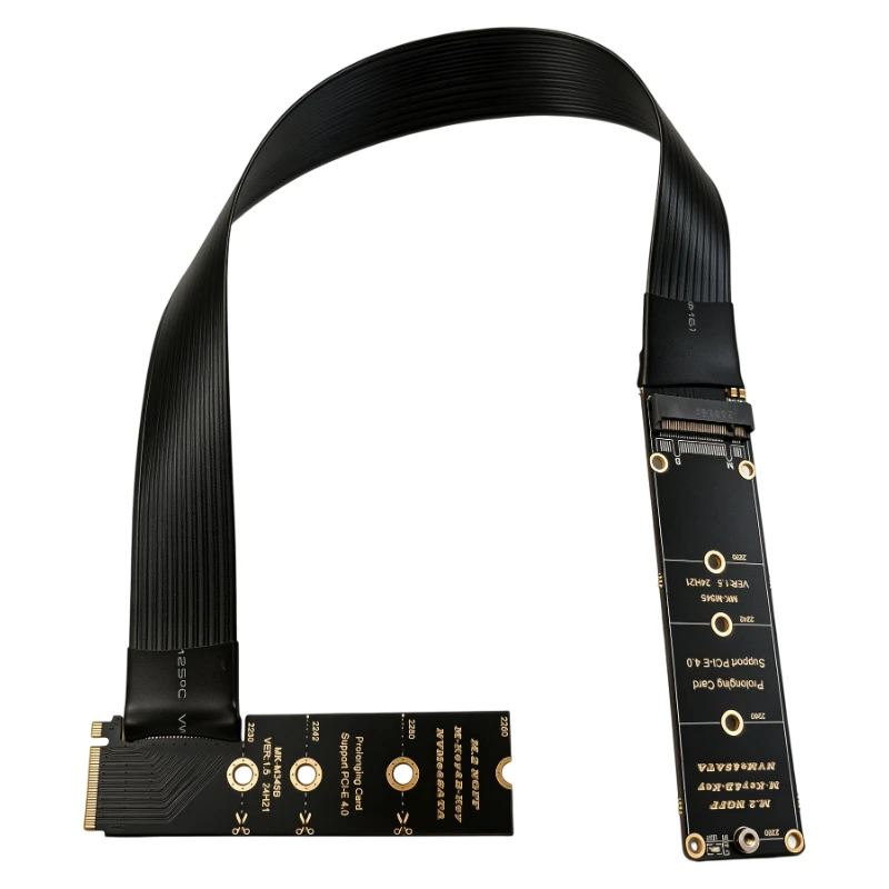 Cabo de Extensão SSD M.2 NVMe de 30CM PCIe 4.0 X4 64G M‑Key NGFF, Placa Riser, Cabo FPC Plano para Unidade de Estado Sólido 2230 2242 2260 2280