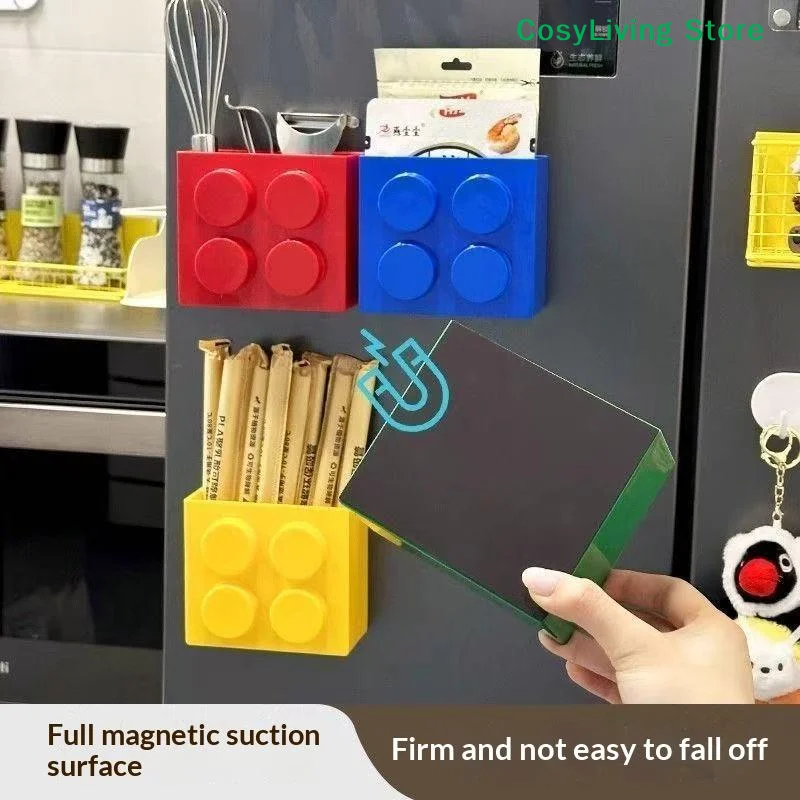 [CL]Narrow-Edge Kitchen Straw Cling Film Storage Box Magnetic Wall-Mounted Refrigerator Side Storage Rack[CL]