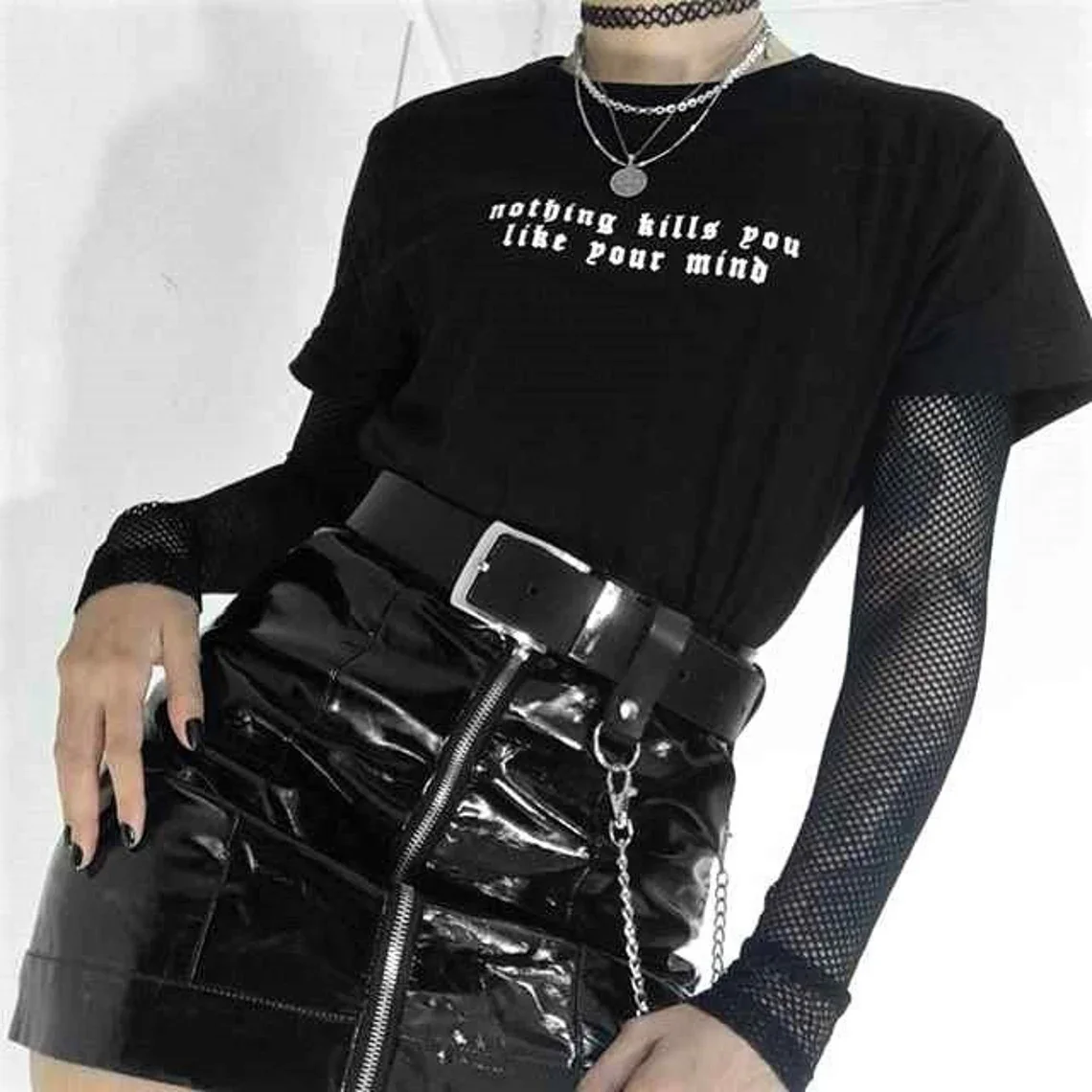 Sugarbaby Nothing Kills You Like Your Mind Funny Graphic T-shirt Goth Shirt Aesthetic Clothing Unisex Fashion Summer t shirts