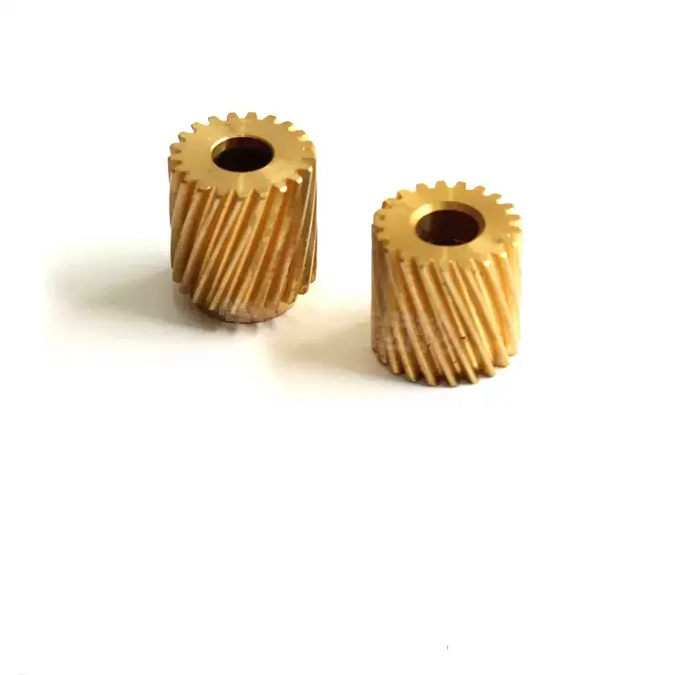 2pcs 0.5 Module 21T Brass Helical Gear, 5mm Bore, 45° Helix Angle,Left Hand & Right Hand Available for  Motor Drive Transmission