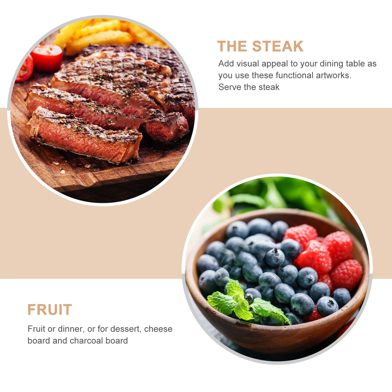 

Desktop Wooden Fruit Decorative Food Serving Tray For Picnic Bbq Party Dessert Storage Smooth Surface Practical Long Time Use