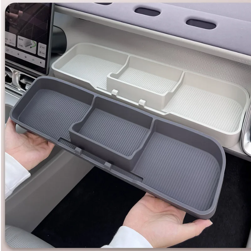 Image of Für Leapmotor B10 2025 2026 Auto Beifahrerseite Armaturenbrett-Erweiterung Aufbewahrungsbox Perforierte Tischplatte Aufbewahrungsbox Innenraum-Zubehör