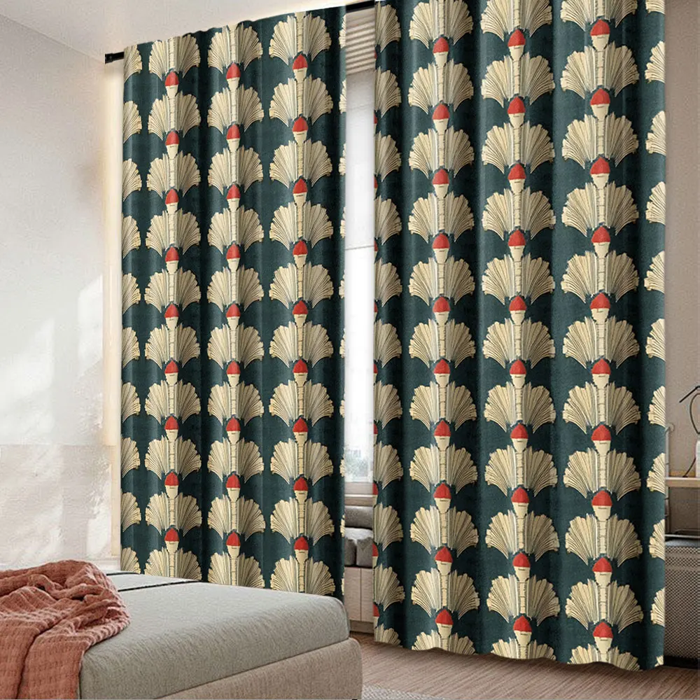 

2Pcs Floral Curtains Art Nouveau Style Romantic Flowers Nature Design For Bedroom Bathroom Living Room Dining Room Kitchen Study