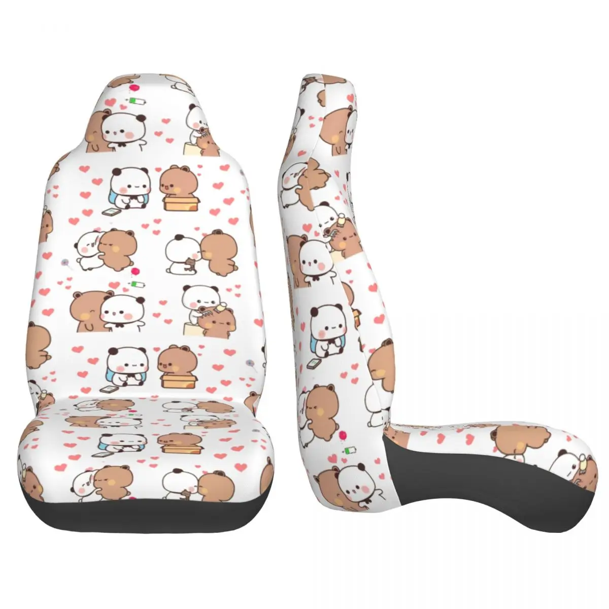 Bubu Dudu Love Story Universal Car Seat Cover Off-Road Travel Cute Panda Bear Seat Covers Fiber Car Accessories