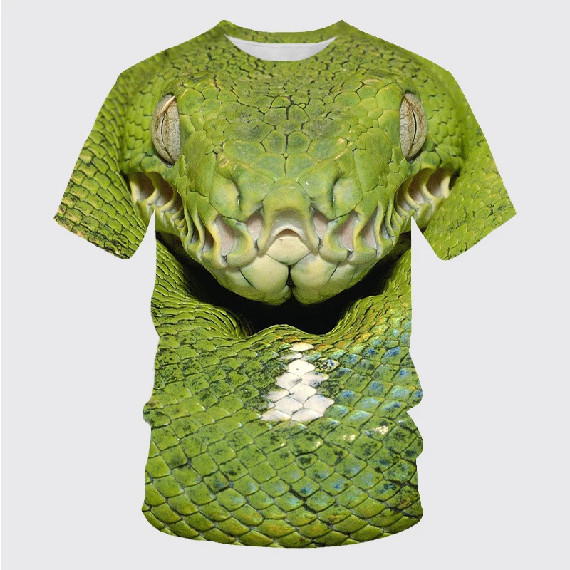 Horror Snake 3D Print T-Shirts Streetwear Casual Men Women Fashion Oversized Short Sleeve T Shirt O-Neck Kids Tees Tops Clothing