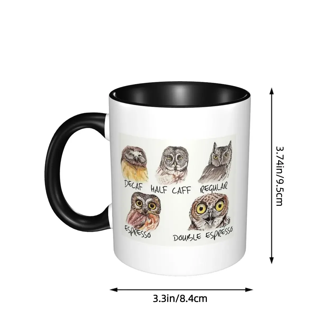 Owl Caffeine Meter Mug Funny Ceramic Coffee Cups Tea Mugs Milk Cup Drinkware Gifts for Friends