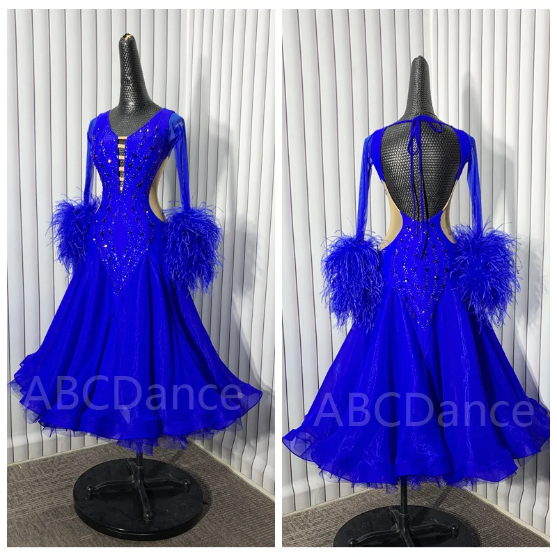 Customized ballroom dance dress  Standard Dance Dress ballroom dress for Competition modern dance Costume royal blue