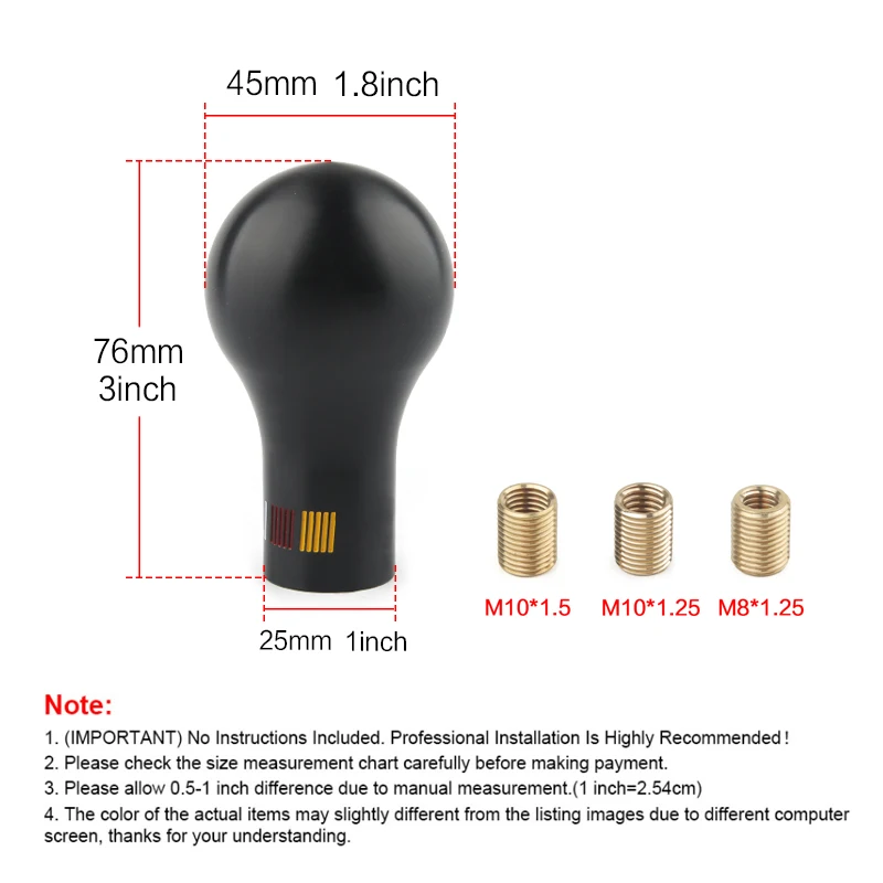 Universele M10x1.5/1.25 M8x1.25 Auto Pookknop Zwart/Wit/Carbon Grain/Blauw Auto Handleiding Transmissie (Mt) voor Mitsubishi