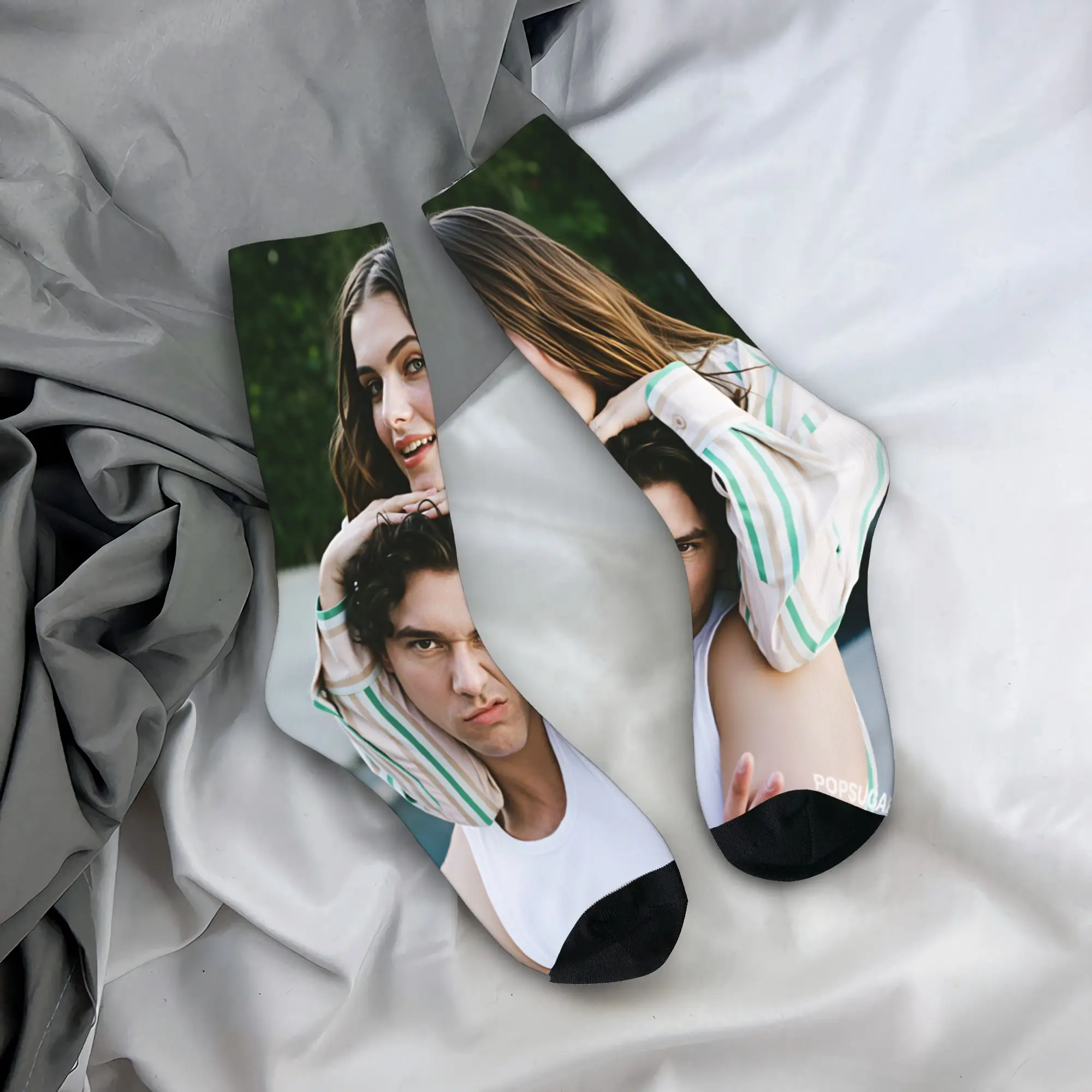 

Unisex Men Socks Garrett & Hannah The Deal Stockings Anti Slip Quality Socks Autumn Vintage Design Skateboard Socks