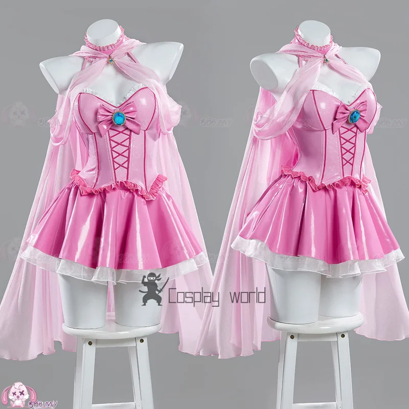 Conjunto de Falda Corsé Derivado de Peach, Disfraz de Princesa, Vestido Dulce Rosa, Uniforme para Fiesta de Halloween y Carnaval, Atuendo para Mujer