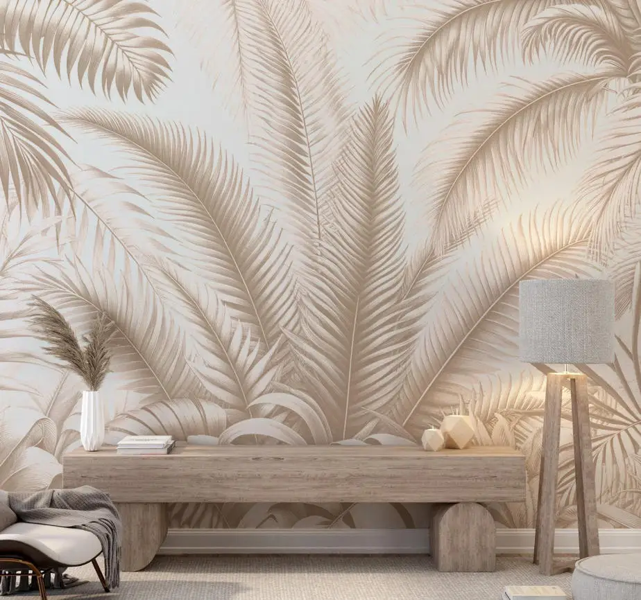 

Customized Size Wallpaper Southeast Asian Rainforest Jungle Green Leaf Mural Home Decoration Banana Leaf Palm Leaf wallpaper