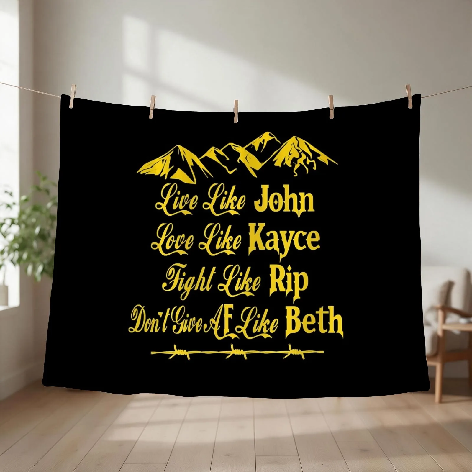 Yellow-stone Dut-ton Ranch Throw Blanket couch cozy soft plush fuzzy picnic outdoor blanket