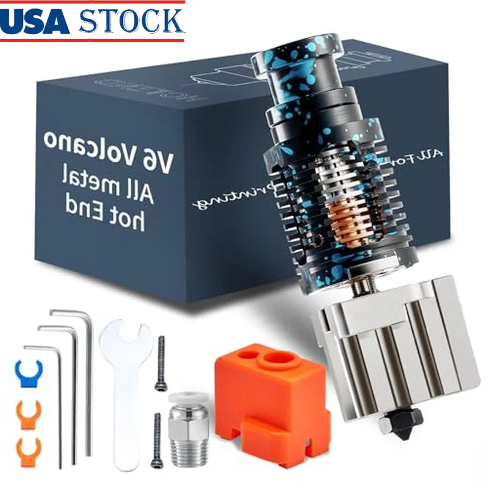 V6 화산 핫엔드 풀 키트 24V 고유량 500 ℃ 초대형 방열판 구리 히터블록 Voron 호환 Prusa I3 MK3 MK3S DDB