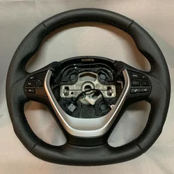 For BMW Steering Wheel F20 F22 F30 F31 F34 Sport Leather Flat Bottom NO Paddle Space