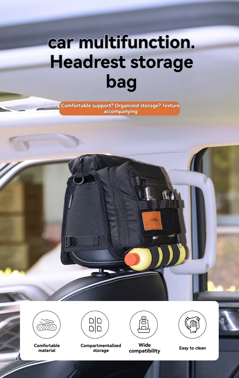 CAMPINGMOON Camping Rear Seat Headrest Expansion Storage Bag Off road Equipment Storage Bag BK-PL