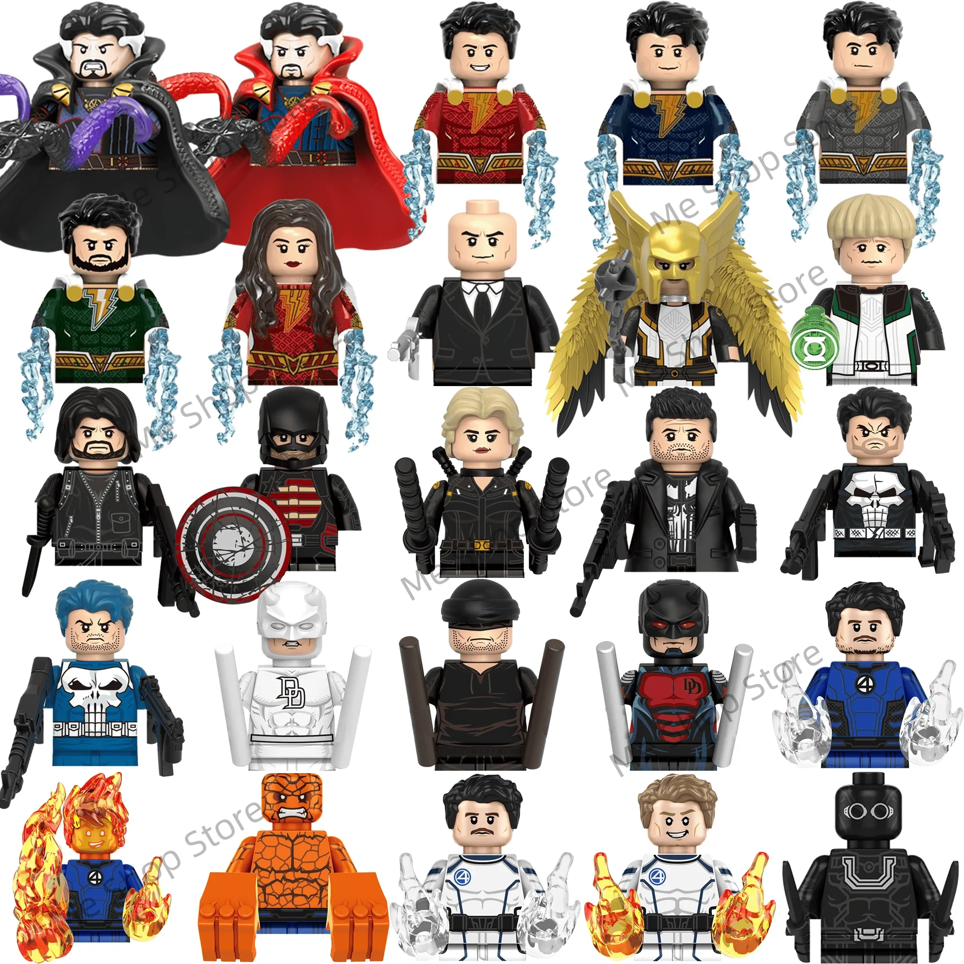 

NEW Marvel Punisher Daredevil Venom Human Torch building blocks Brick toy mini model doll children's holiday birthday gift