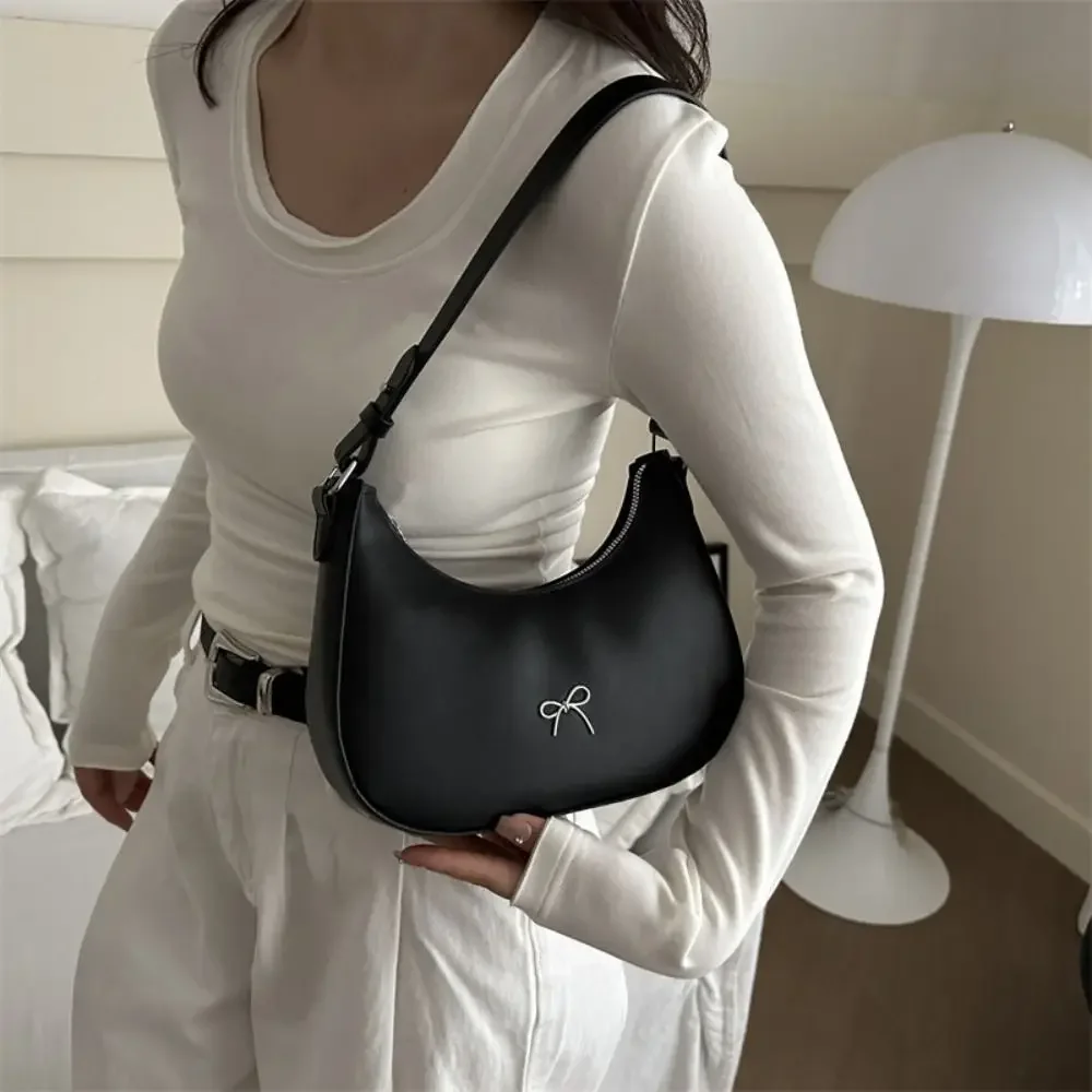 

Fashionable New Design Bowknot Armpit Bag Solid Color Korean Bowknot Underarm Bag Luxury PU Leather Y2K Handbag Women