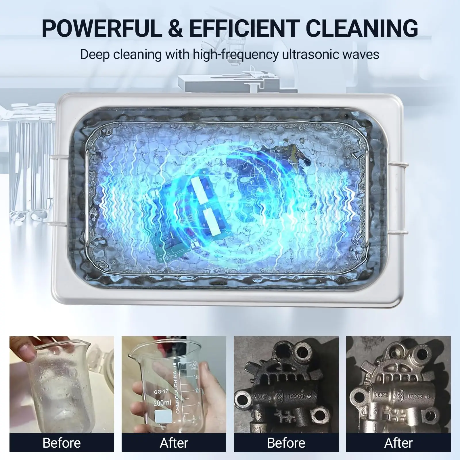 منظف بالموجات فوق الصوتية التجارية، 3.2 لتر، 40 كيلو هرتز مع مؤقت رقمي وسخان، آلة تنظيف ممتازة 120 وات لحلقات النظارات #6