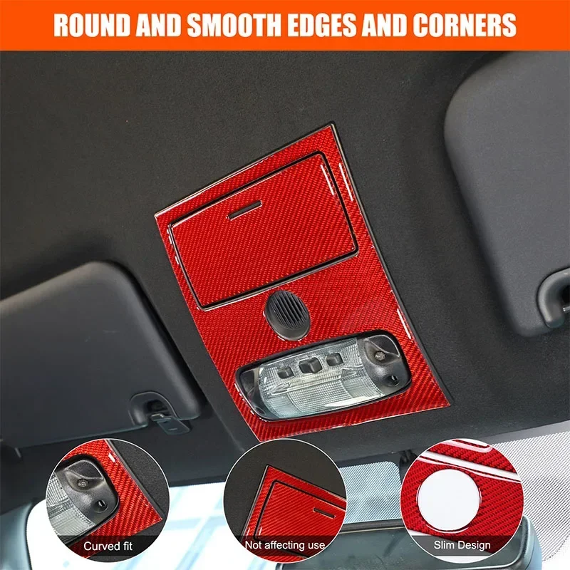 

Для Ford Ranger 2015-2021 годов, мягкое углеродное волокно, Стайлинг автомобиля, передняя лампа для чтения, наклейка на панель, аксессуары для защиты интерьера