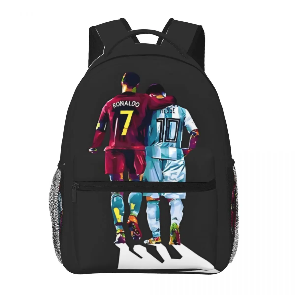 

Two Of The Best Soccer Players CR7 And Lionel Messi For Girls Boys Large Capacity Student Backpack Lightweight Backpack 16in