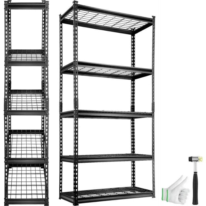 Storage Shelving Unit, 5-Tier Adjustable, 2000 lbs Capacity, Heavy Duty Garage Shelves Metal Organizer 36