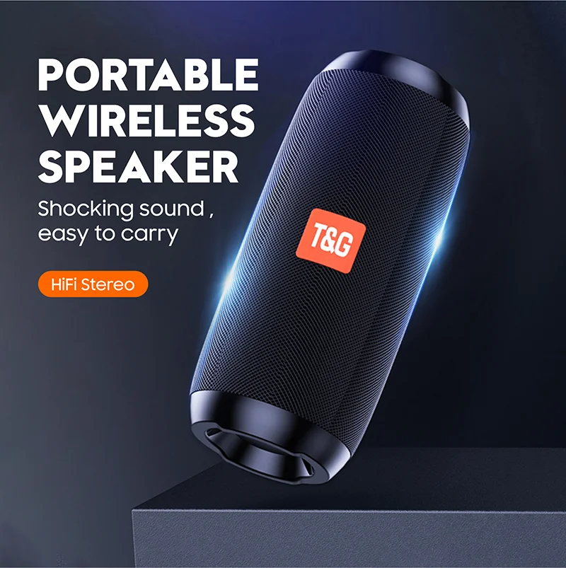 TG117 Portable Bluetooth Speaker 10W Wireless Bass Column Waterproof Outdoor USB Speakers Support AUX TF Subwoofer Loudspeaker