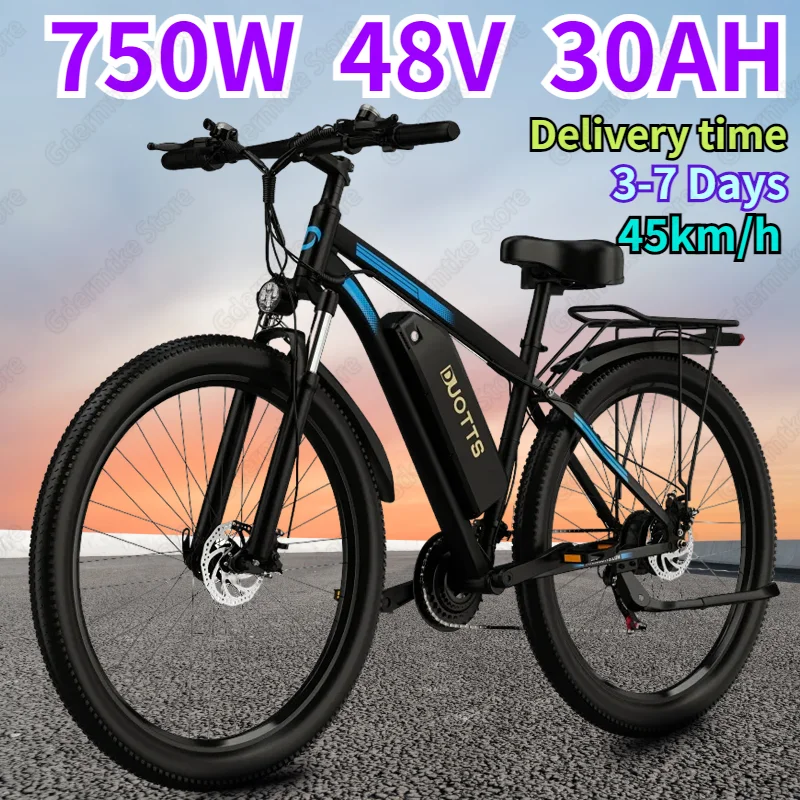 DUOTTS C29 Electric Bike 750W Motor 48V30AH Dual Lithium Battery Speed 45km/h City E Bike 29-inch Tire Mountain Electric Bicycle