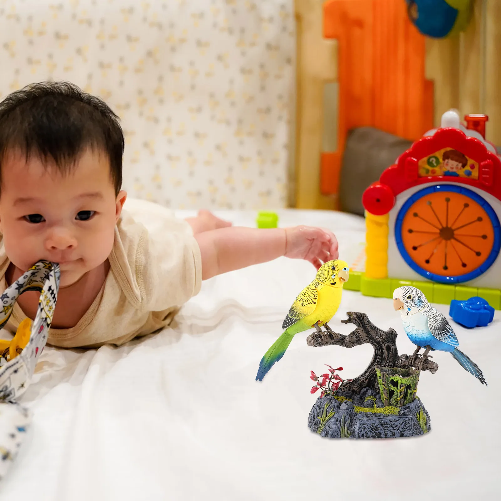 1Set Recording Talking Parrot Children Educational Electric Talking Bird Early Learning Repeating Desktop Decor Interactive