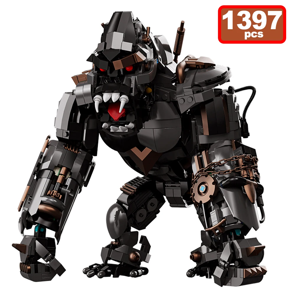 1397PCS Mechanisch Gorilla-model Bouwsteen MOC Educatief Assembleren Simulatie Dierlijke baksteen Desktop Ornament Volwassen speelgoedcadeau