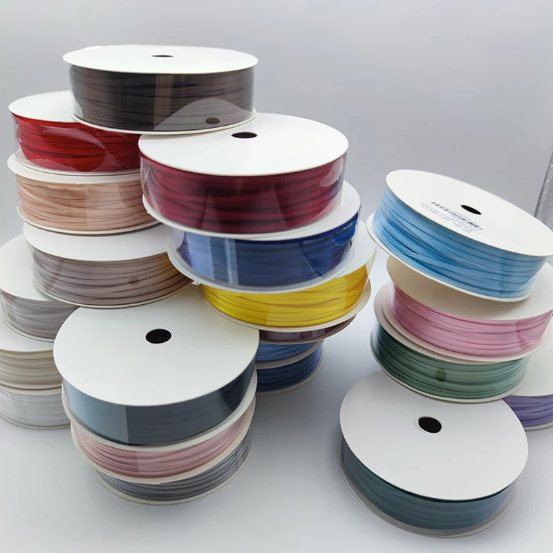 2mm fine ribbons Balloons Ribbons Ropes Ribbons Double-sided Ribbons Woven Ribbons DIY Packaging Hair Accessories Ribbons