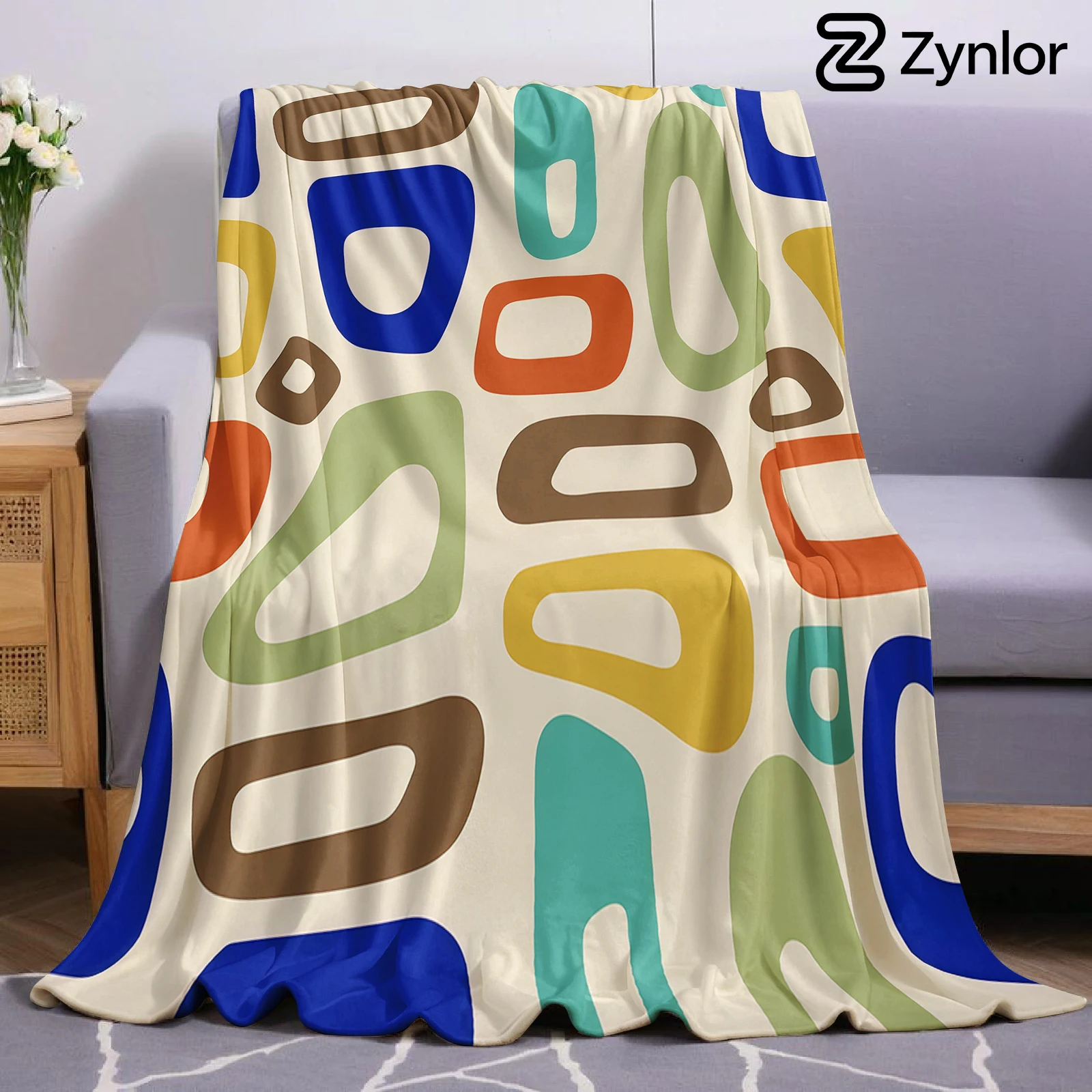 Retro Shape Cartoon Anime Print Flannel Blanket Soft Warm Throw for Kids Bedroom Sofa Bed Christmas Office Car
